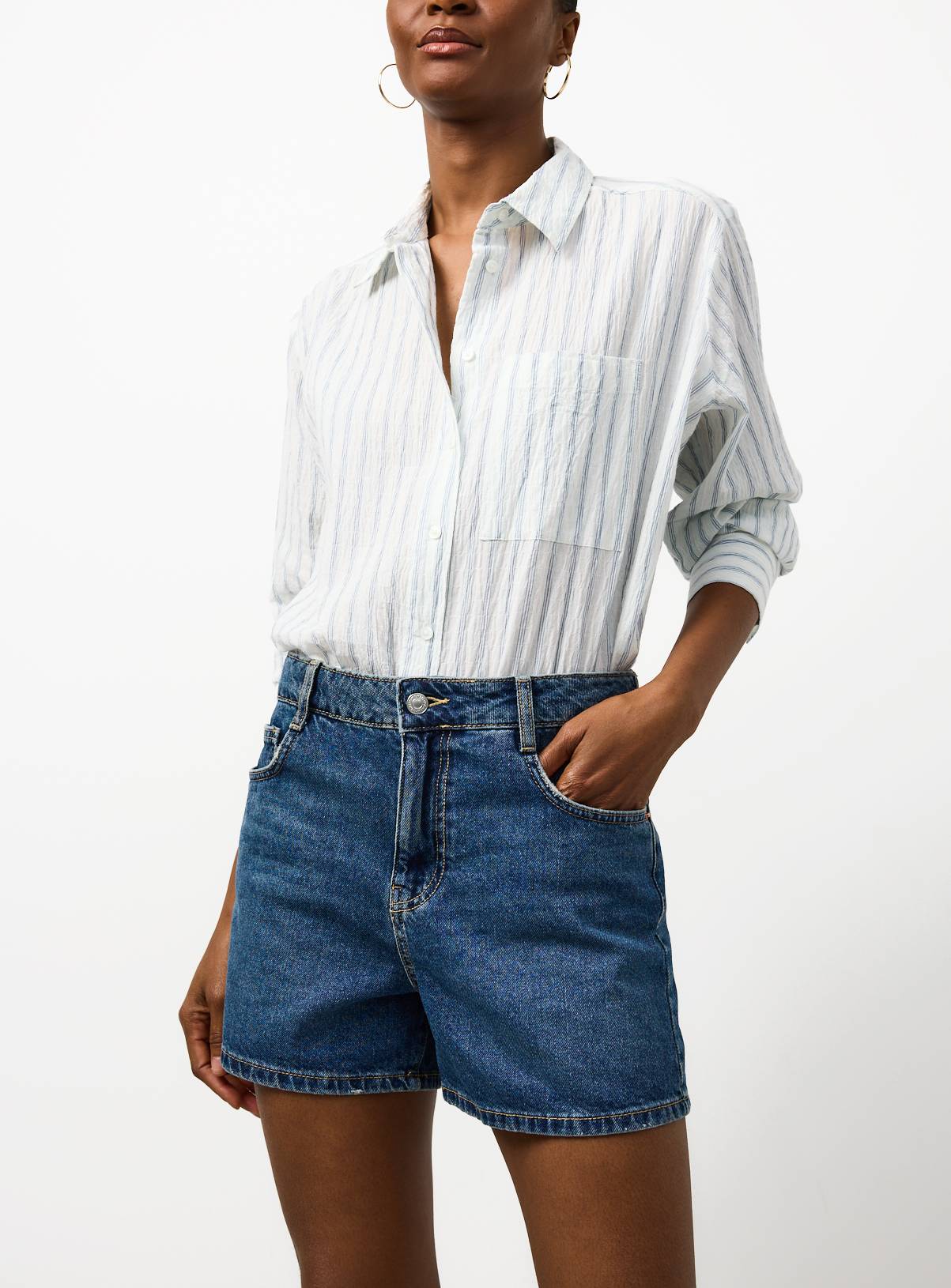 Mid Denim A Line Shorts 14 - Image 1